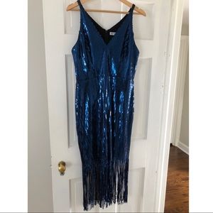 Dress The Population Sequin Fringe Dress